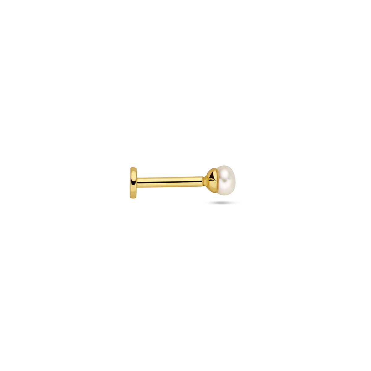 Piercing chapado en oro con perla de agua dulce
