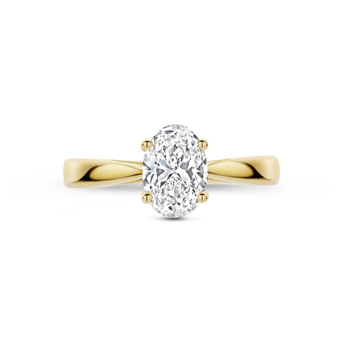 Anillo de mujer en oro amarillo de 14k con diamante cultivado en laboratorio
