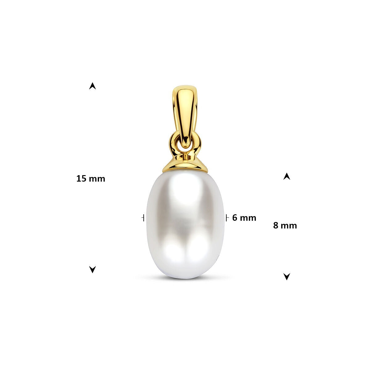 colgante de oro amarillo con perla