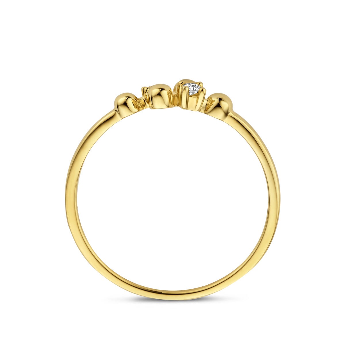 Anillo de mujer en oro amarillo con diamante – 14k oro amarillo