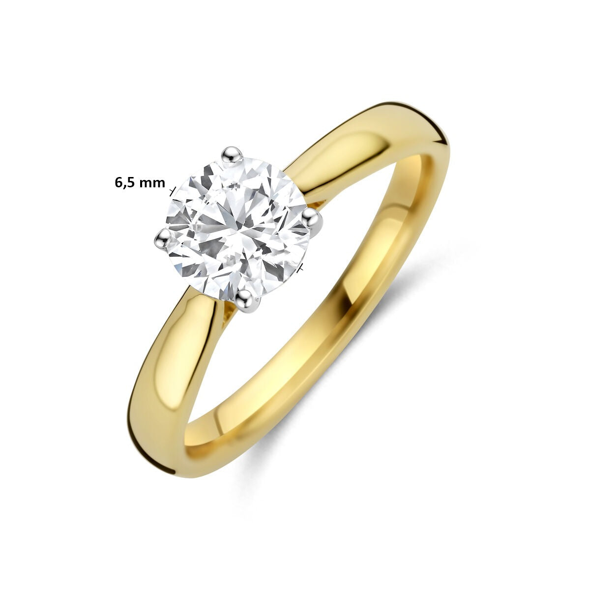 Anillo de mujer bicolor de 14k con diamante cultivado en laboratorio de 1.00 ct - incluye certificado