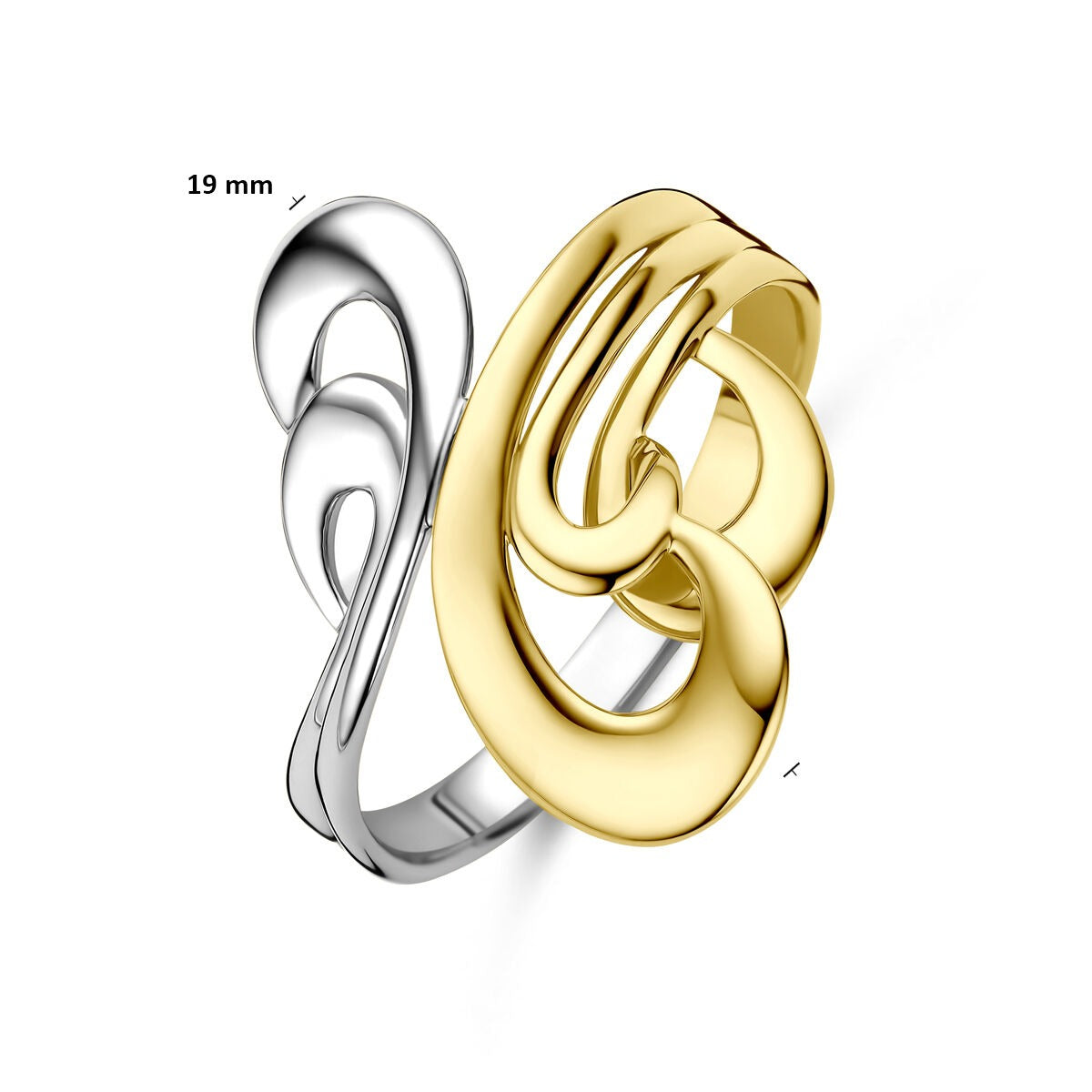 anillo de mujer de oro bicolor de 14k