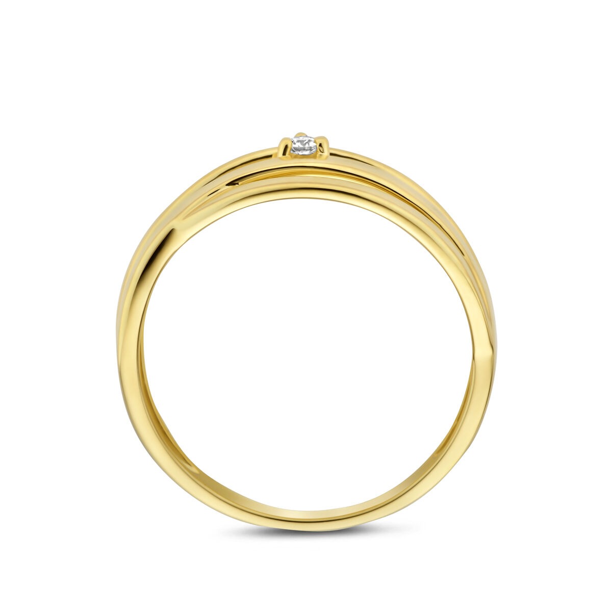 Anillo de mujer de oro con diamante – 14k oro amarillo