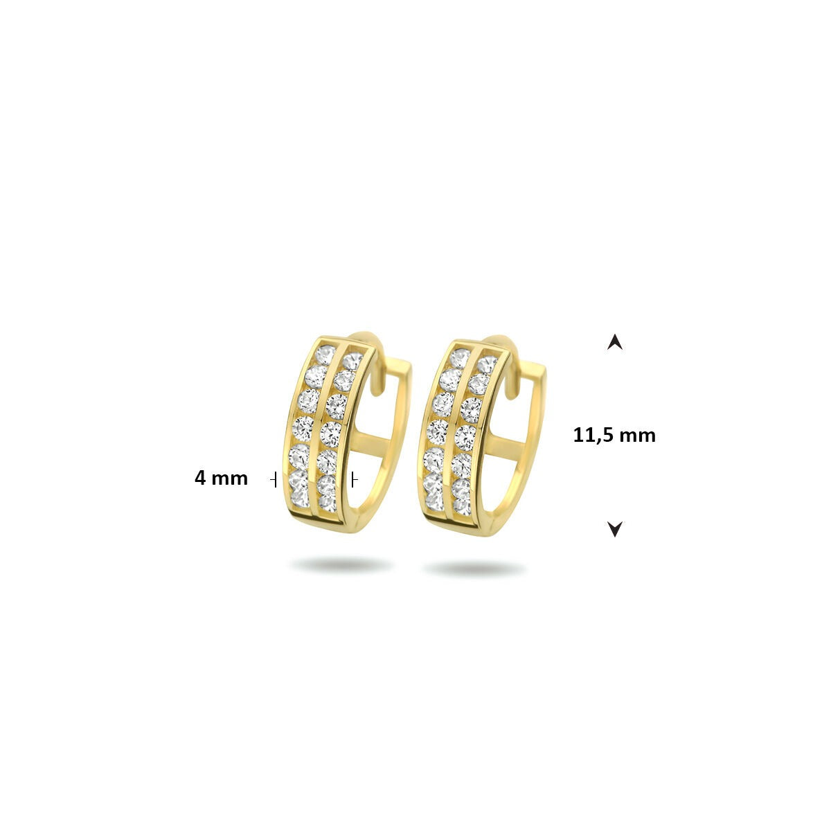 Aros de oro con circonitas - 9k color oro amarillo