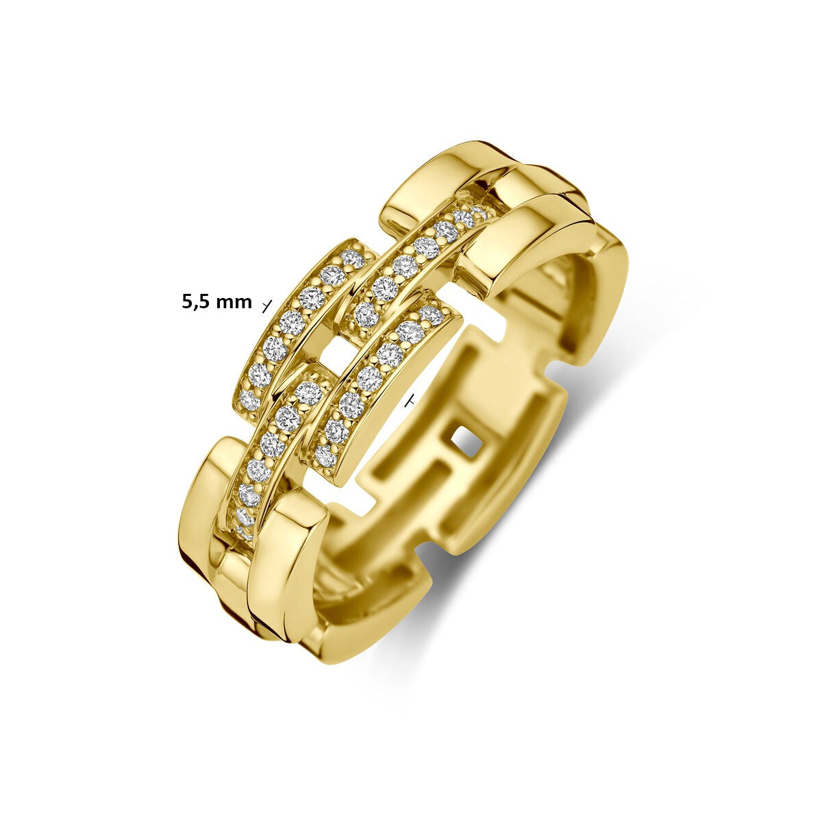 anillo de oro amarillo de 14k con diamante