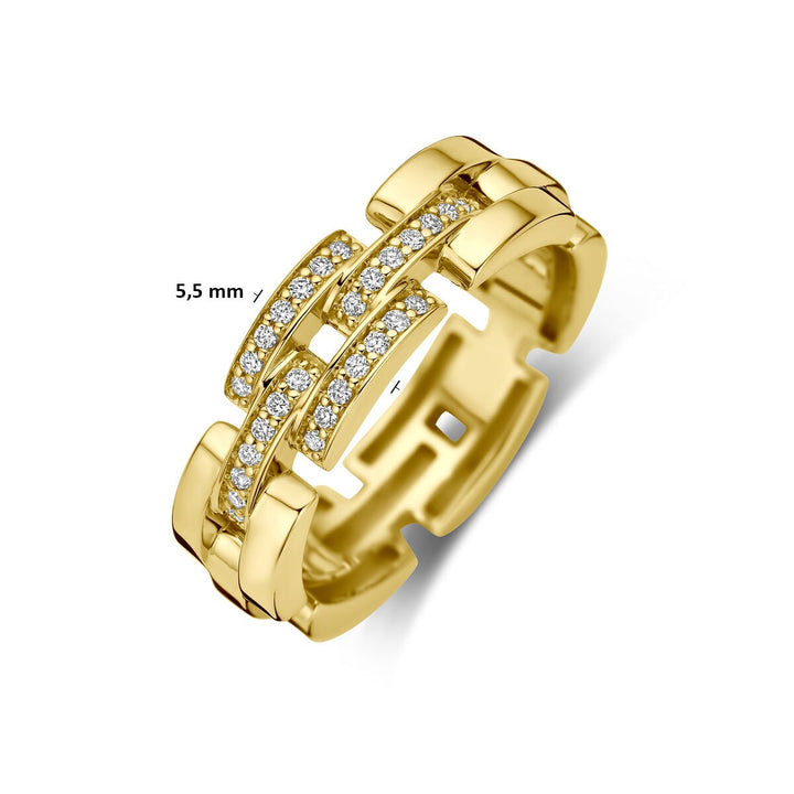 14k geelgouden ring met diamant