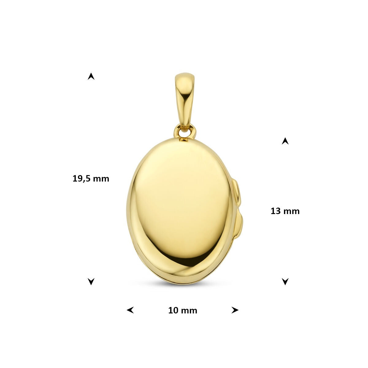 Medaillon ovalado de oro amarillo de 14k