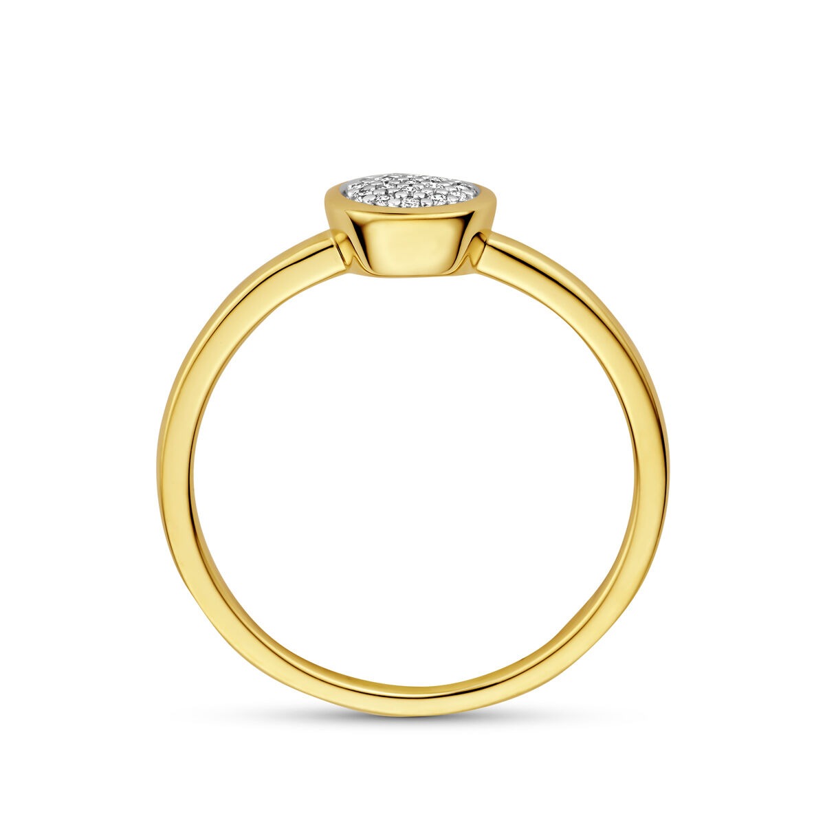 Anillo de oro amarillo de 14k con diamante