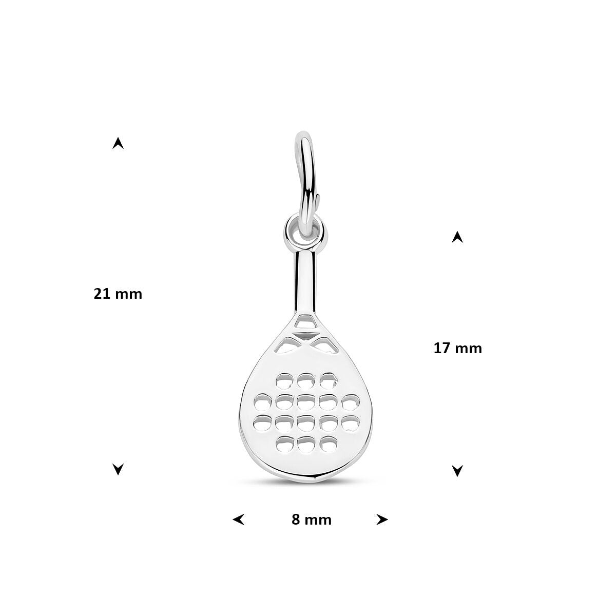 Colgante de pala de pádel en plata 925