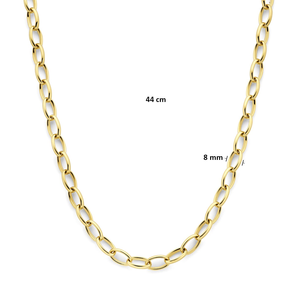 Collar de mujer en oro – cadena ancla de 14k 8 mm