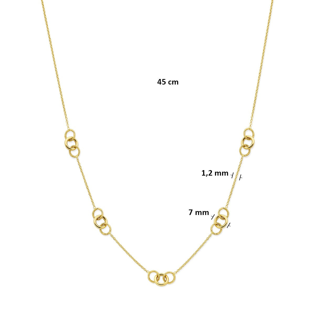 Collar de mujer con círculos – 14k oro amarillo