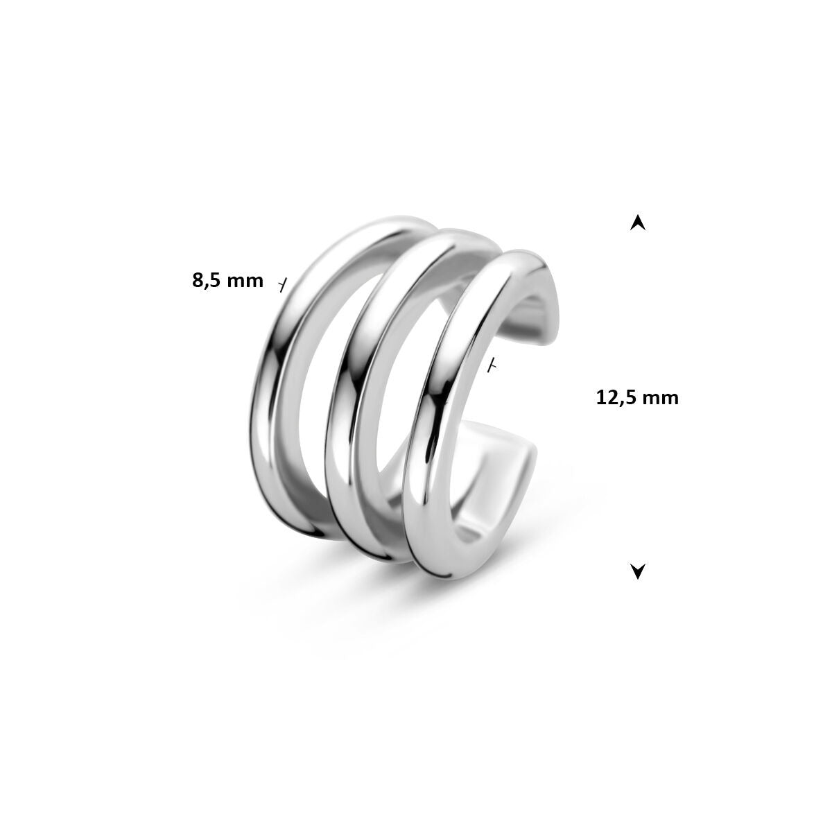 Ear cuff de plata rodiada