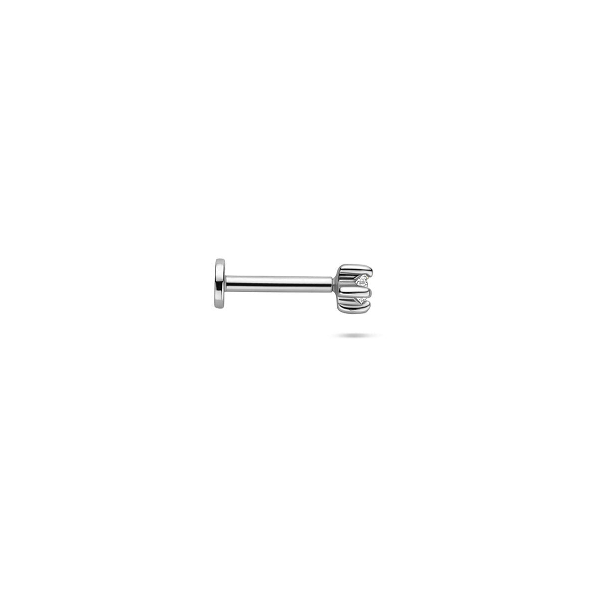 Piercing de plata rhodinado con zirconia en forma de estrella