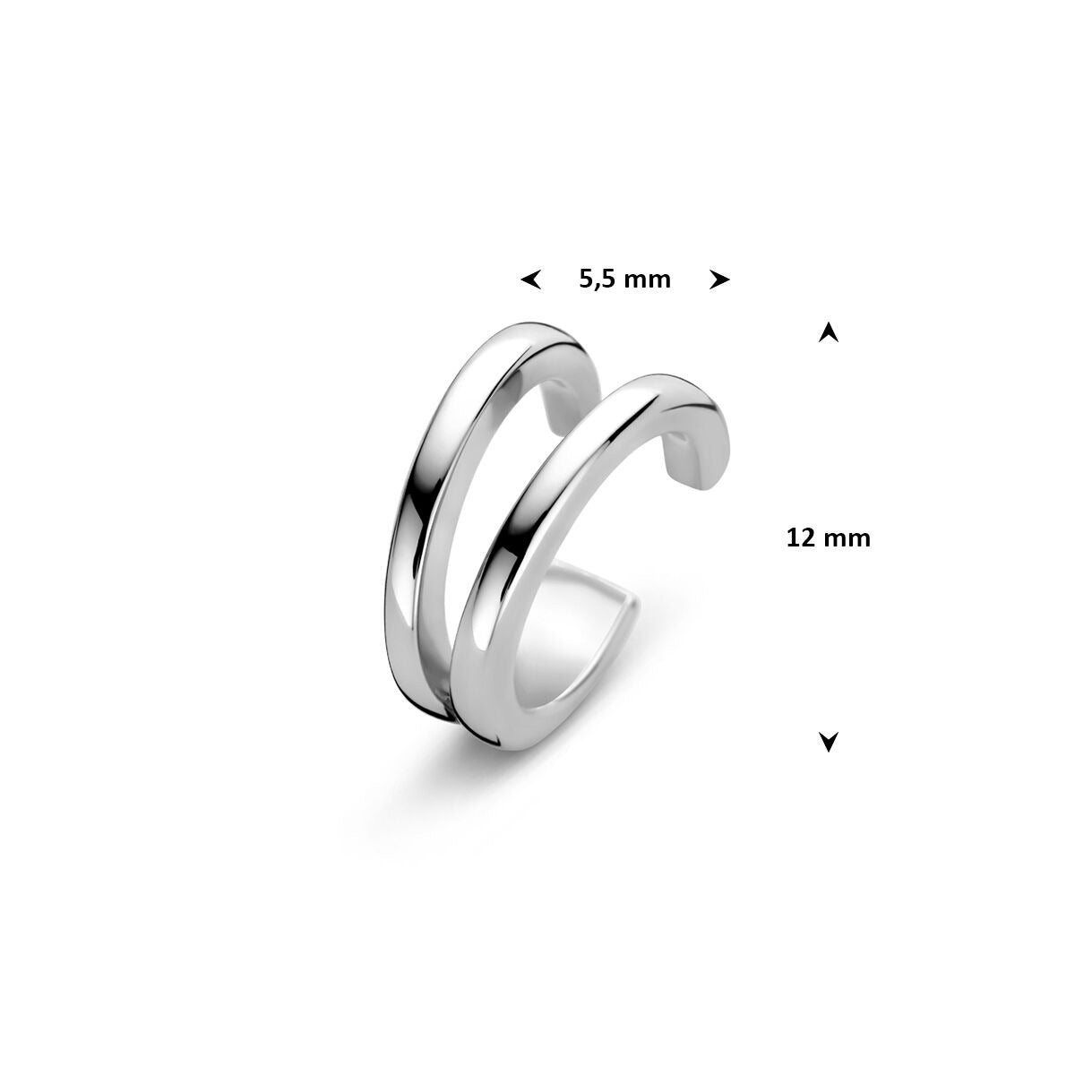 Ear cuff de mujer chapado en plata