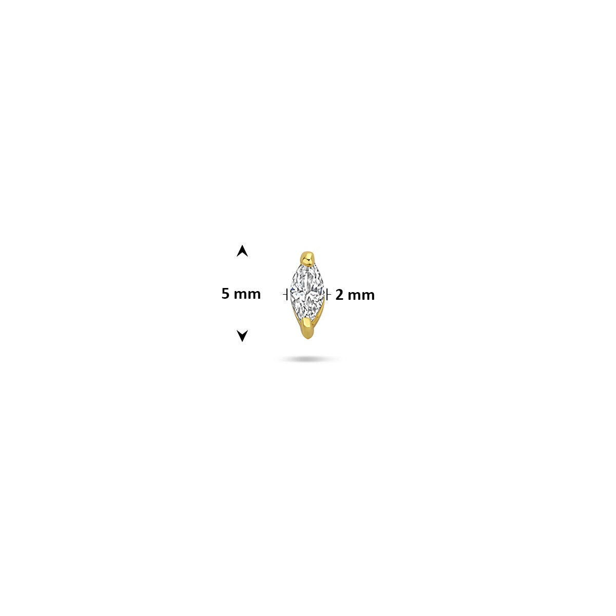 Piercing chapado en oro de plata 925 con circonita