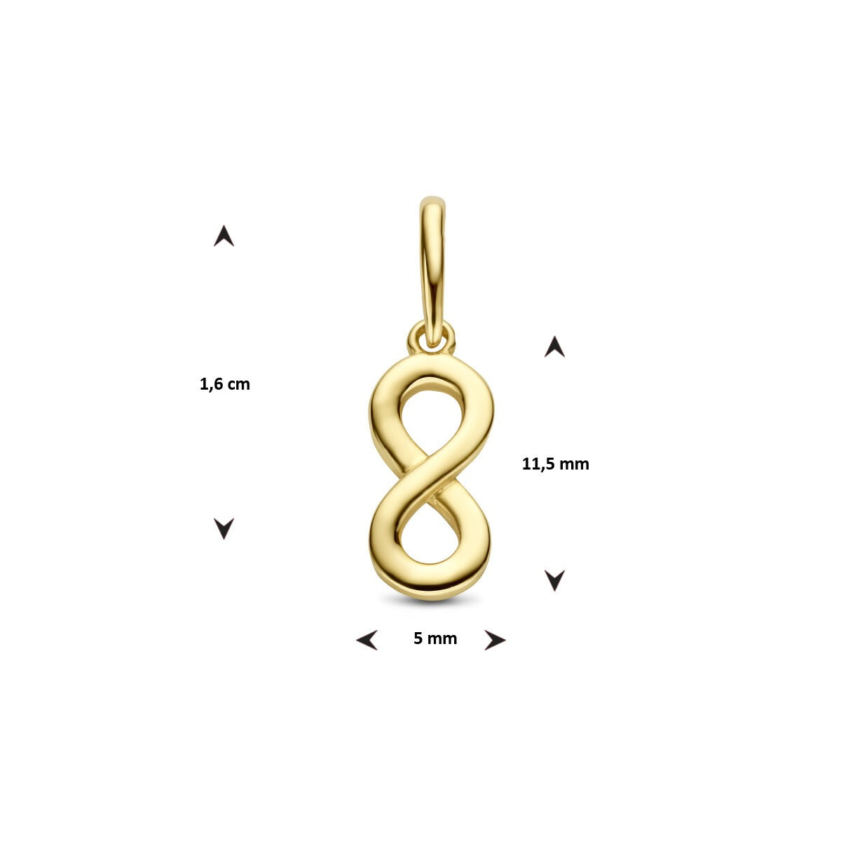 colgante de infinito en oro amarillo – 9k