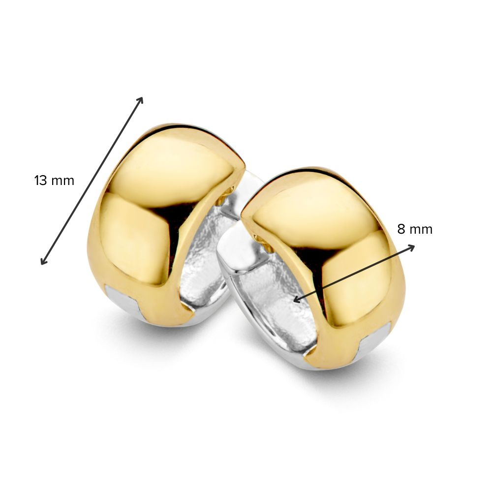 Aros de oro bicolor – Pendientes reversibles en oro blanco y oro amarillo de mujer