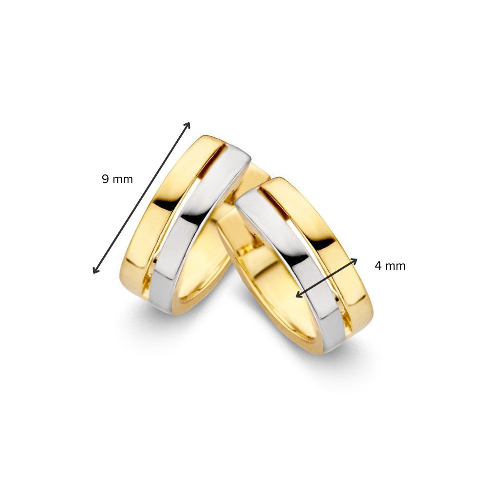 Aros de oro amarillo y blanco – 14 quilates, 2,2 gramos