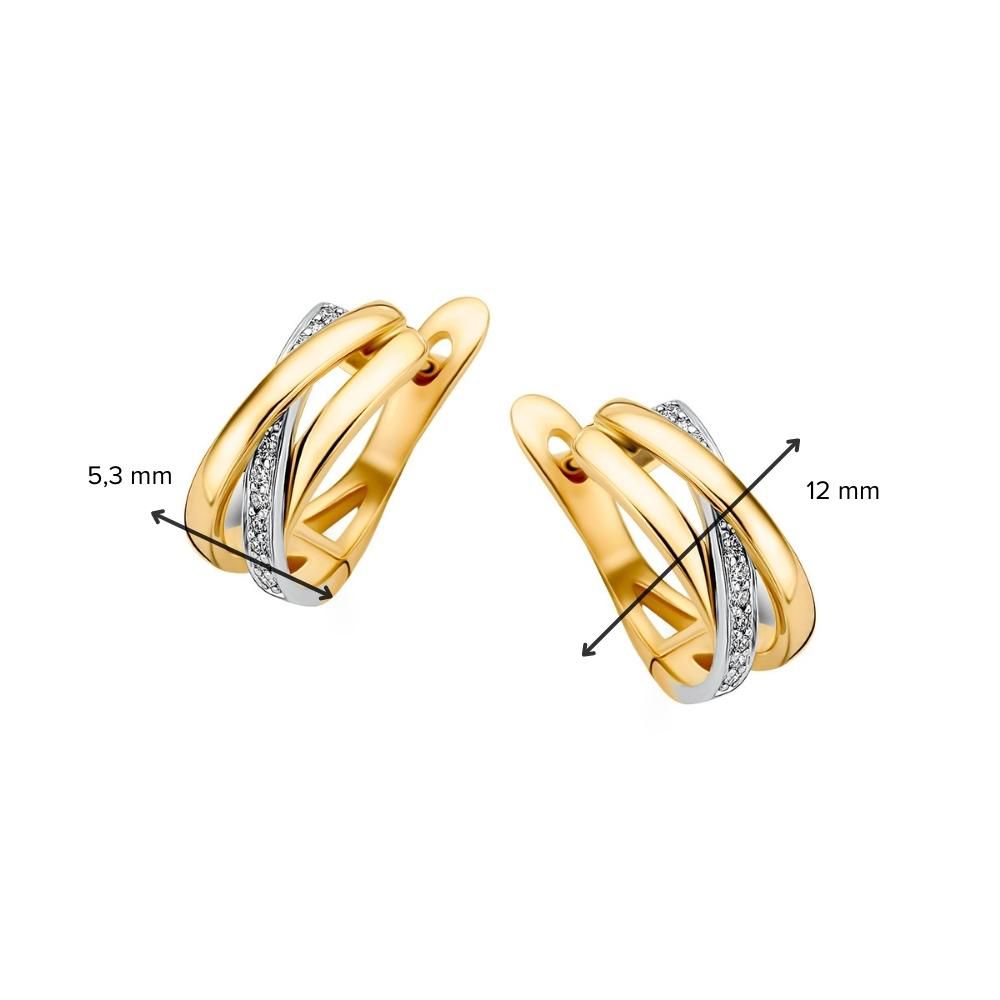 De Elegante Geelgouden Oorringen met Diamant van Excellent Jewelry zijn subtiele oorringen voor dames in 14 karaat goud met een verfijnd ontwerp (5,3 mm breed, 12 mm hoog)-perfecte diamanten oorringen voor elke gelegenheid.