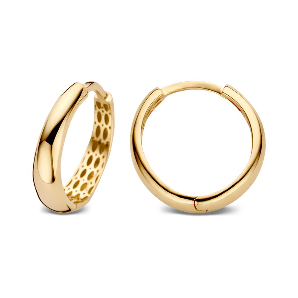 Aros Tapered en Oro Amarillo – 14 Quilates – Elegante y Atemporal – Van der Kooij