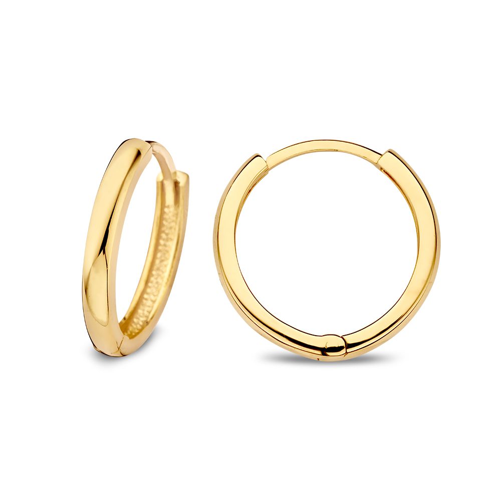Aros de oro amarillo con bisagra – 14 quilates de oro – Van der Kooij