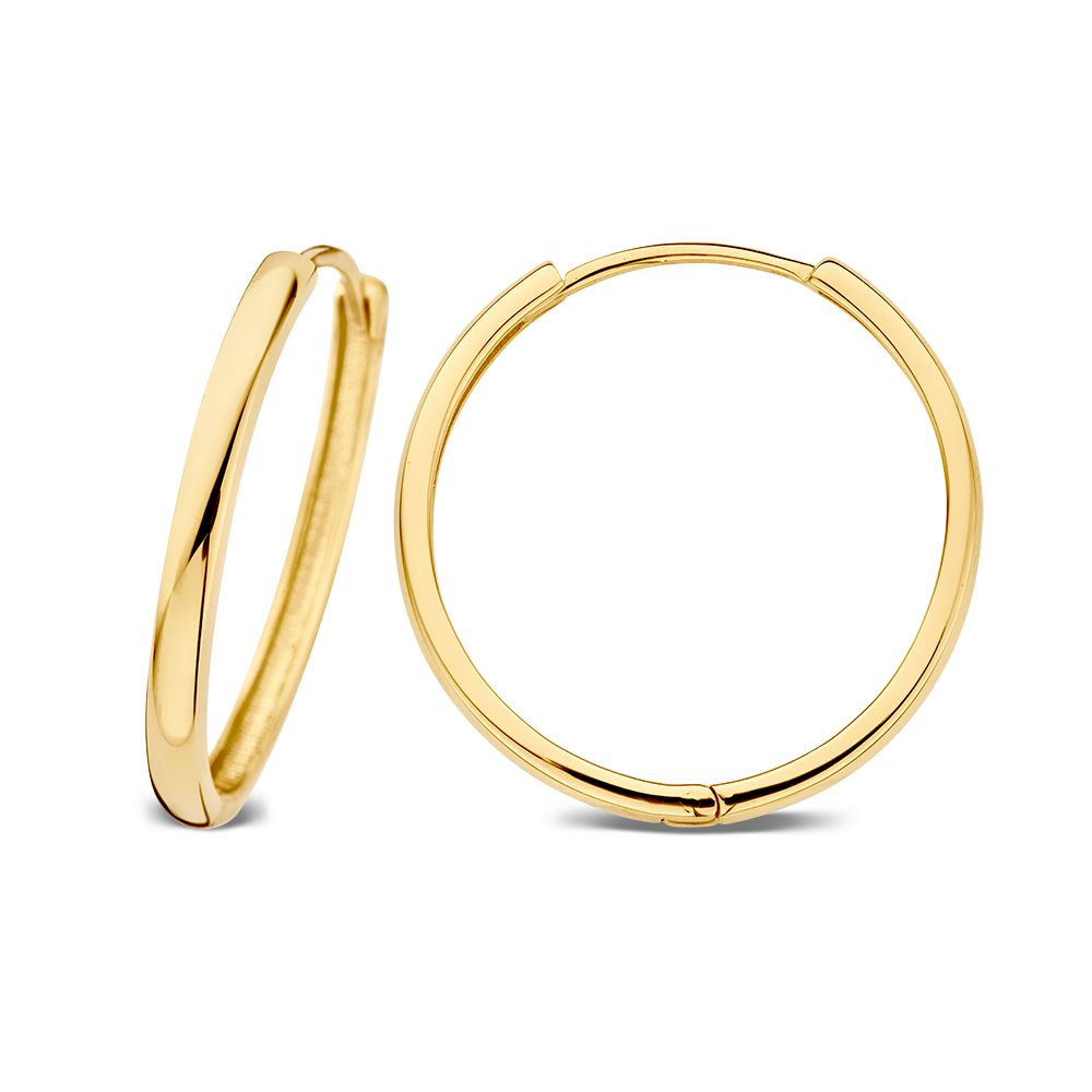 Aros de oro amarillo con bisagra – 14 quilates de oro – Van der Kooij