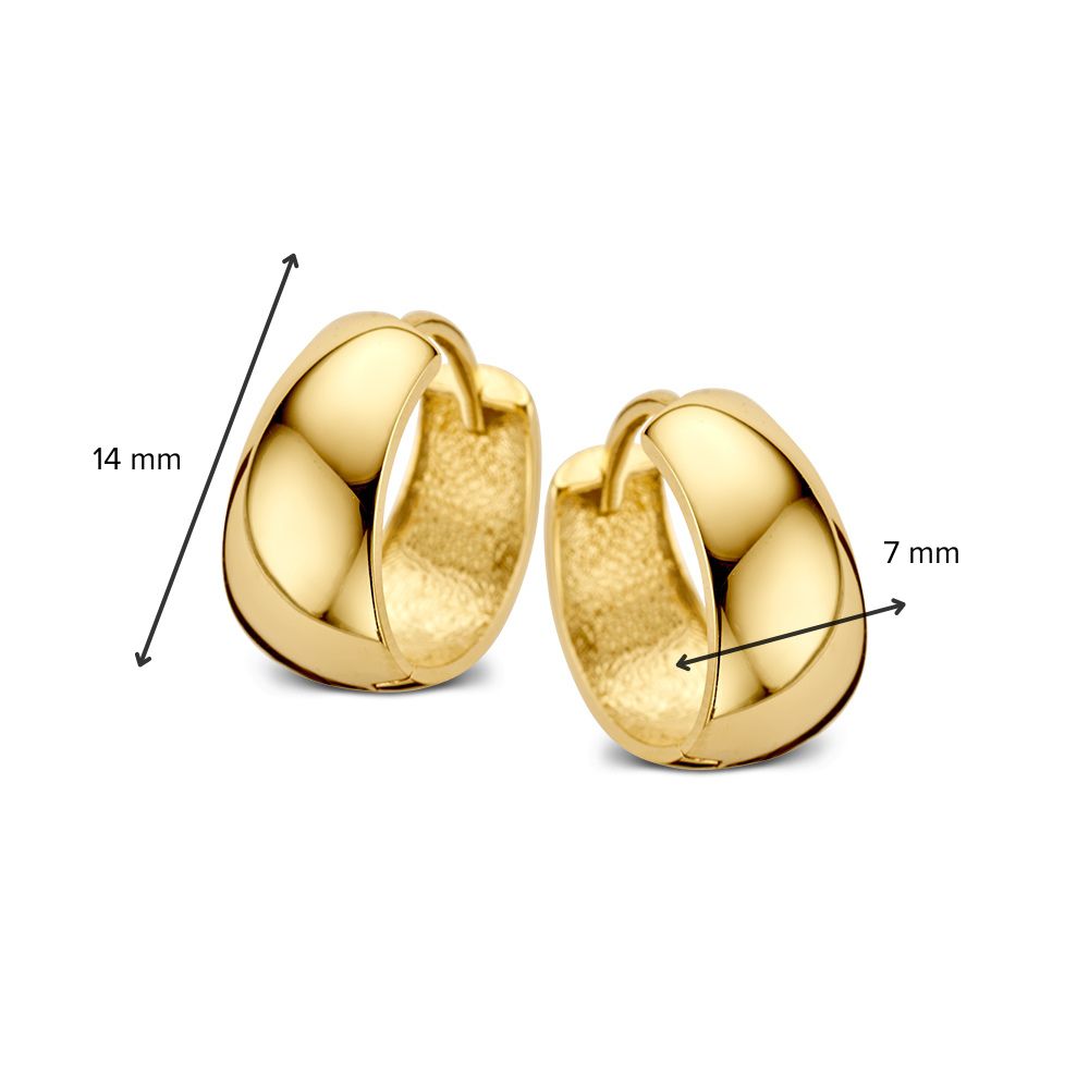 Aros de oro amarillo con modelo cónico elegante y atemporal