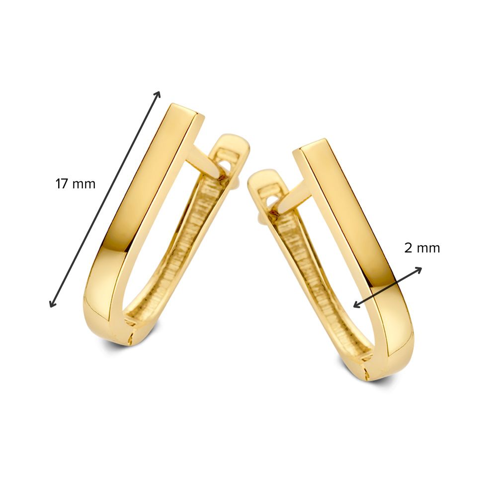 Aros de oro amarillo de 14 quilates con acabado elegante y ajuste perfecto (12x8 mm)