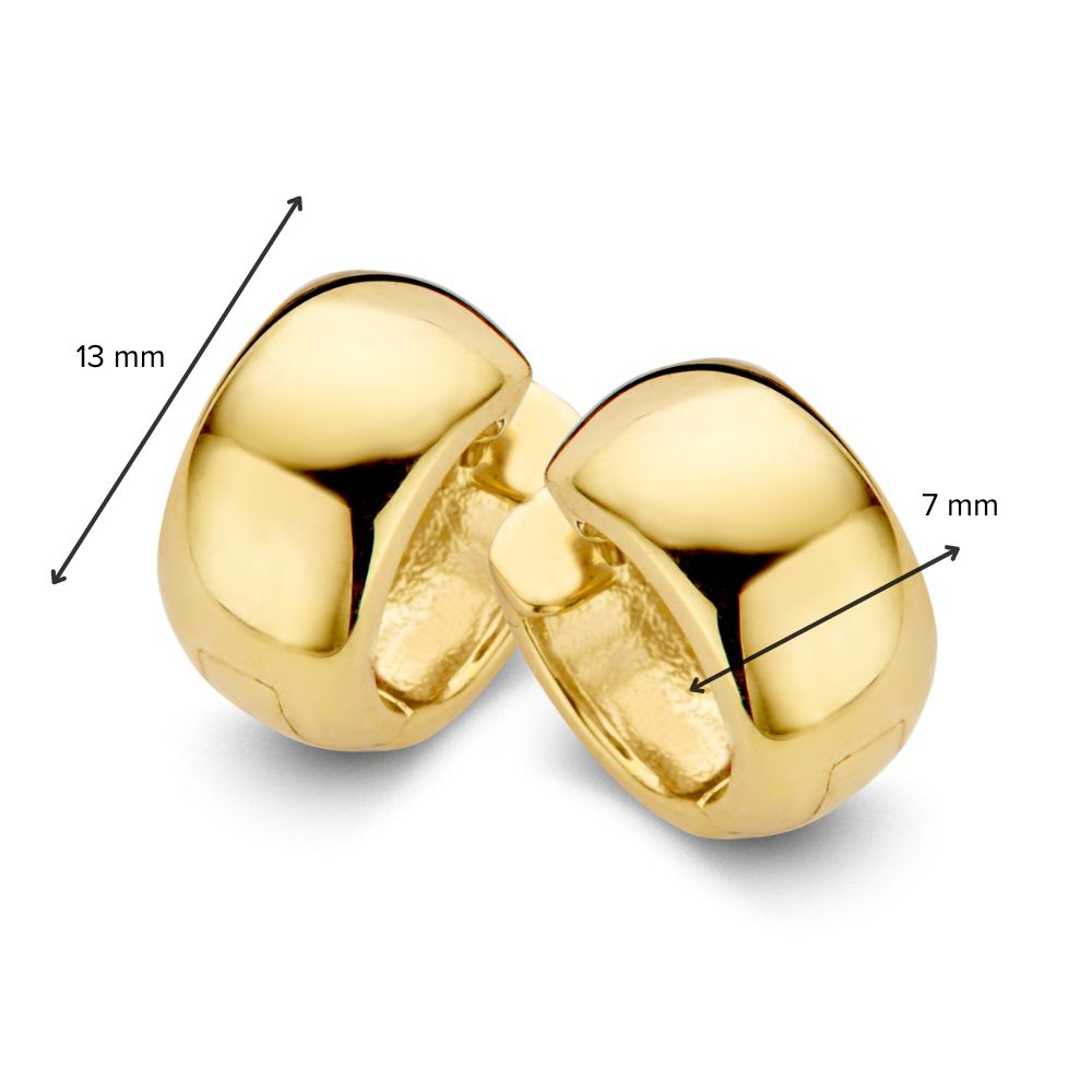 Aros Anchos de Oro Amarillo – 14 Quilates, 7 mm de Ancho
