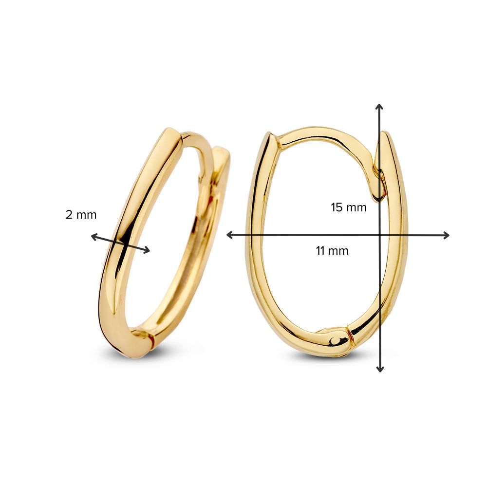 Aros de oro amarillo elegantes ovalados – Refinamiento sutil