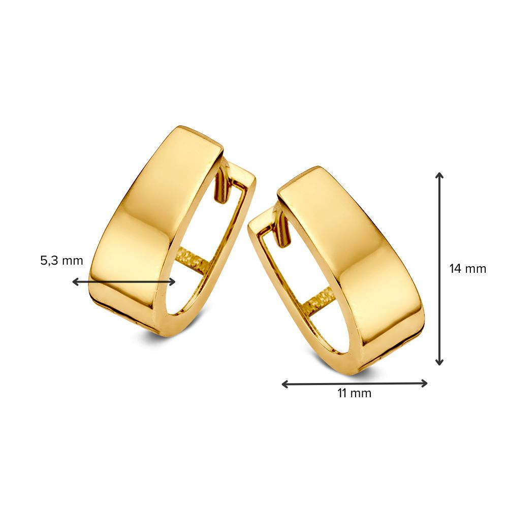 Aros de oro amarillo 14 quilates – Diseño atemporal y elegante, 7 mm de diámetro interior