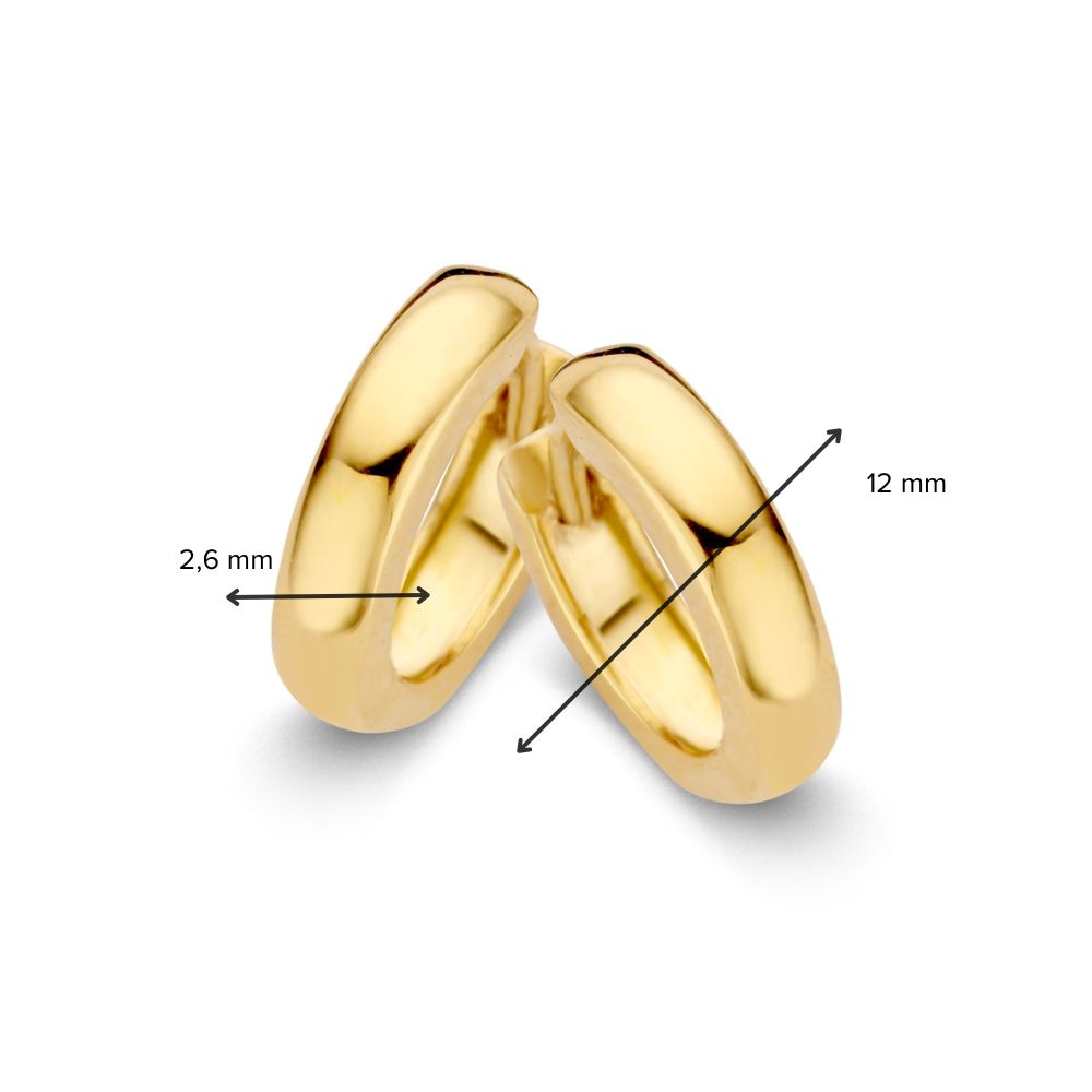 Elegantes Aros de Oro Amarillo – 14 Quilates, 9 mm Tamaño Interior, Elegante y Atemporal
