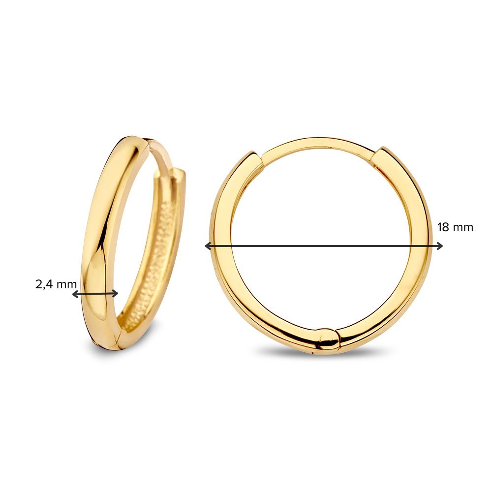 Aros de oro amarillo con bisagra – 14 quilates de oro – Van der Kooij