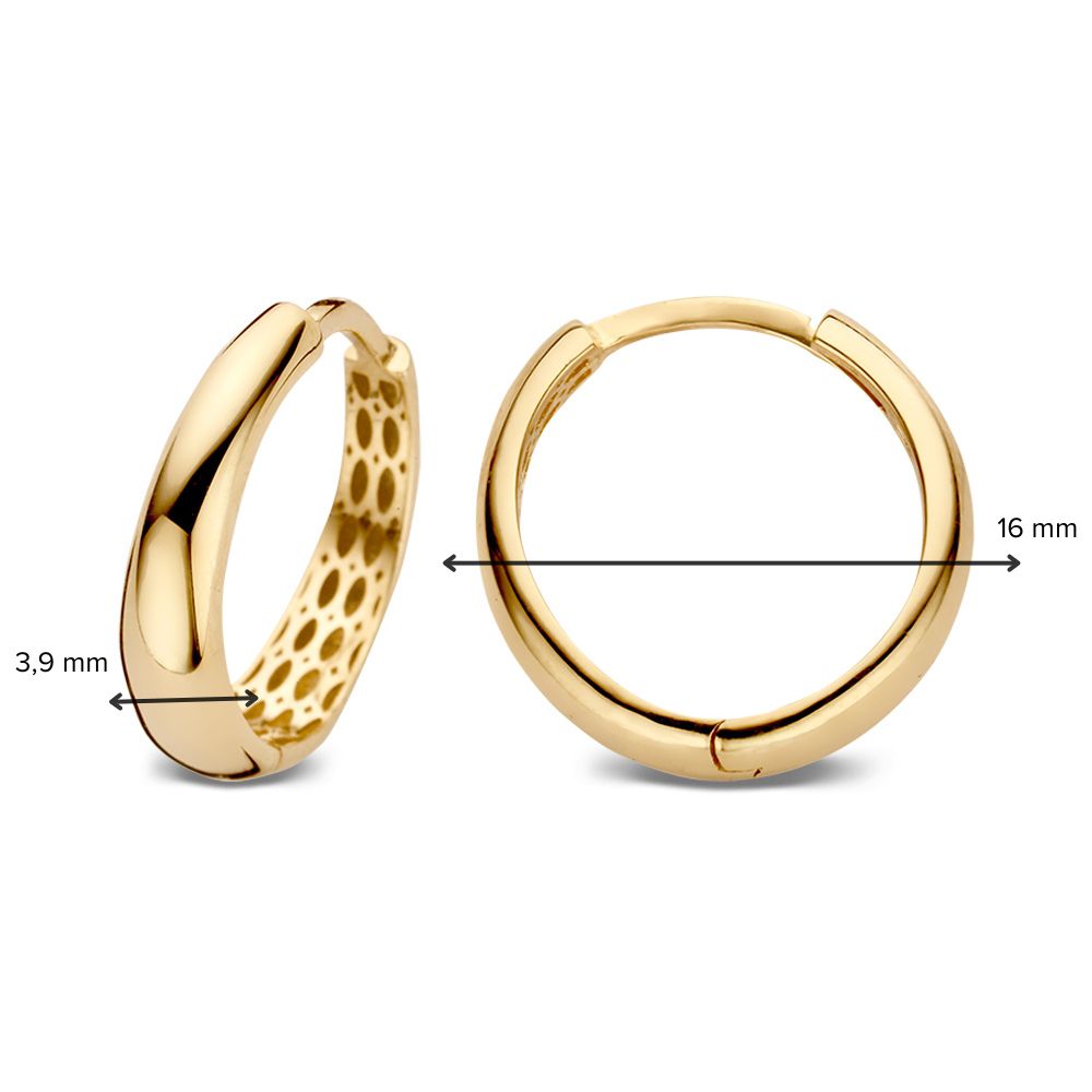 Aros Tapered en Oro Amarillo – 14 Quilates – Elegante y Atemporal – Van der Kooij