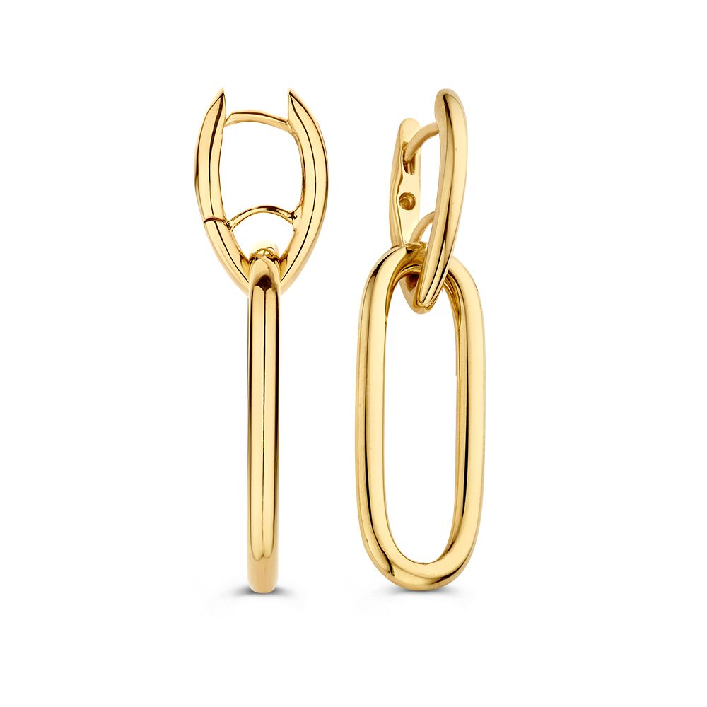 Prachtosos Aros de Oro con Cadenas Colgantes Gruesas – Accesorio de Declaración