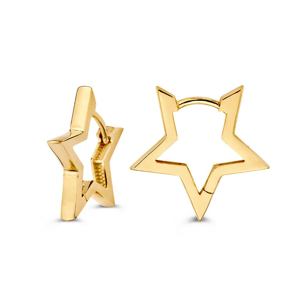Aros de oro en forma de estrella – Un destello deslumbrante