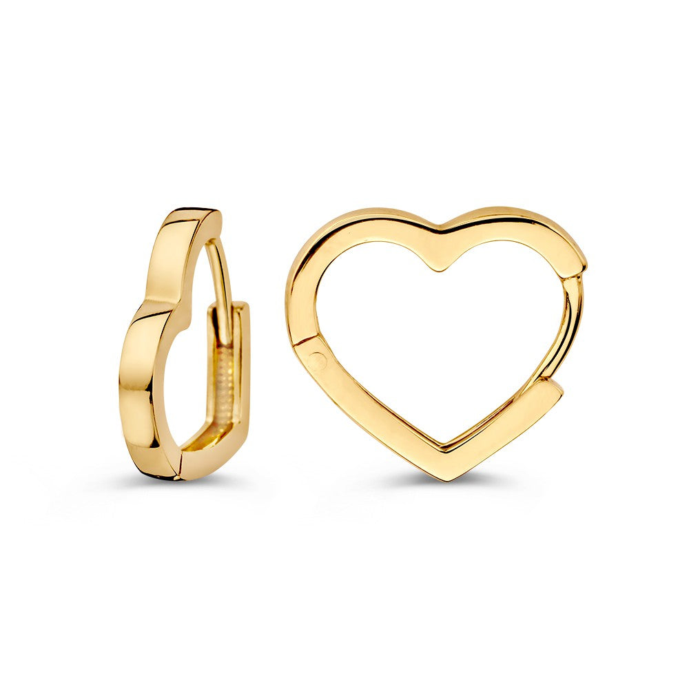 Pendientes en forma de corazón de oro amarillo – Un símbolo de amor y elegancia