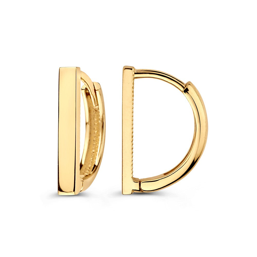 Aros de oro amarillo con diseño juguetón - elegancia atemporal
