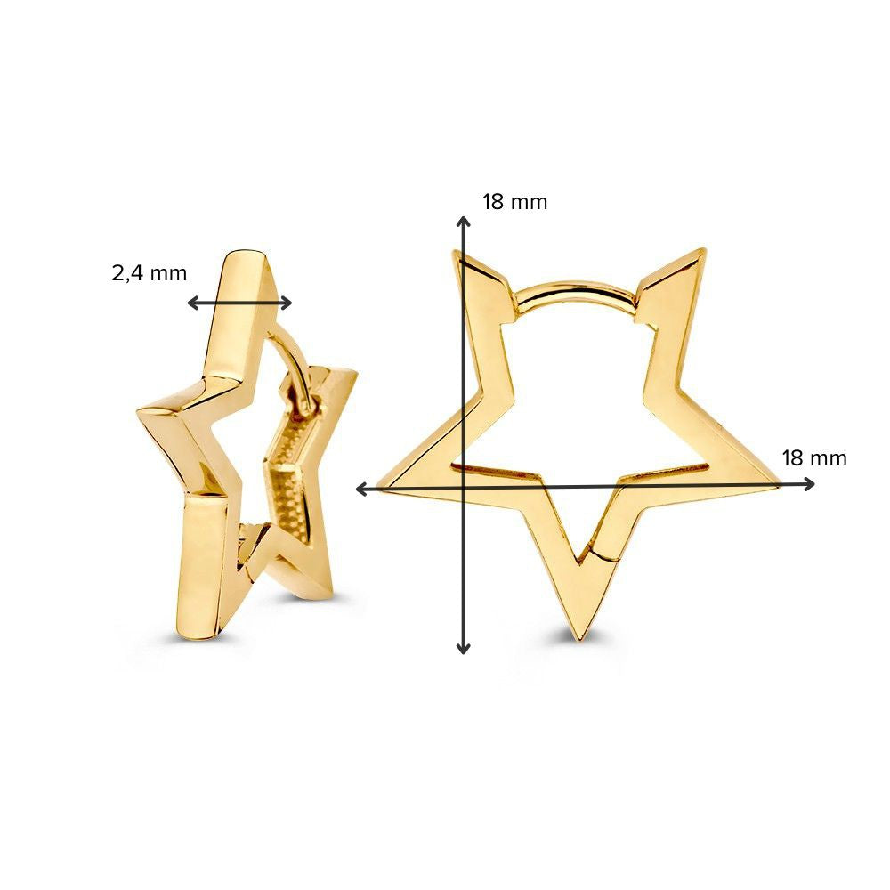 Aros de oro en forma de estrella – Un destello deslumbrante