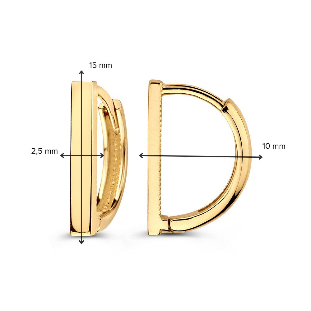 Aros de oro amarillo con diseño juguetón - elegancia atemporal