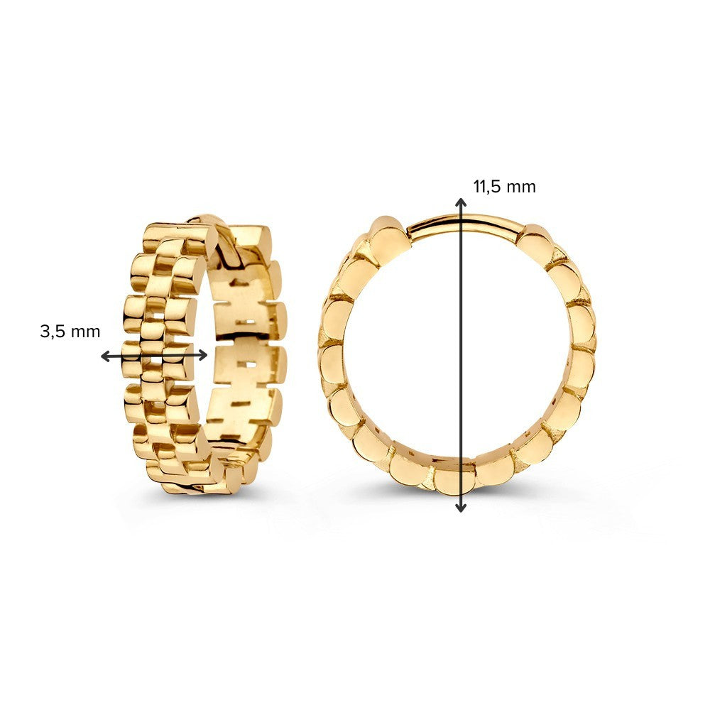 Aros de oro amarillo con eslabones 'Rolex'