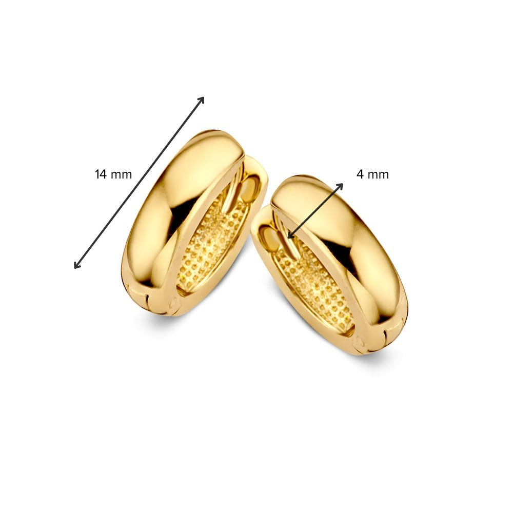 Aros de oro amarillo 14 quilates – Diseño sencillo y elegante, 10 x 8 mm tamaño interior