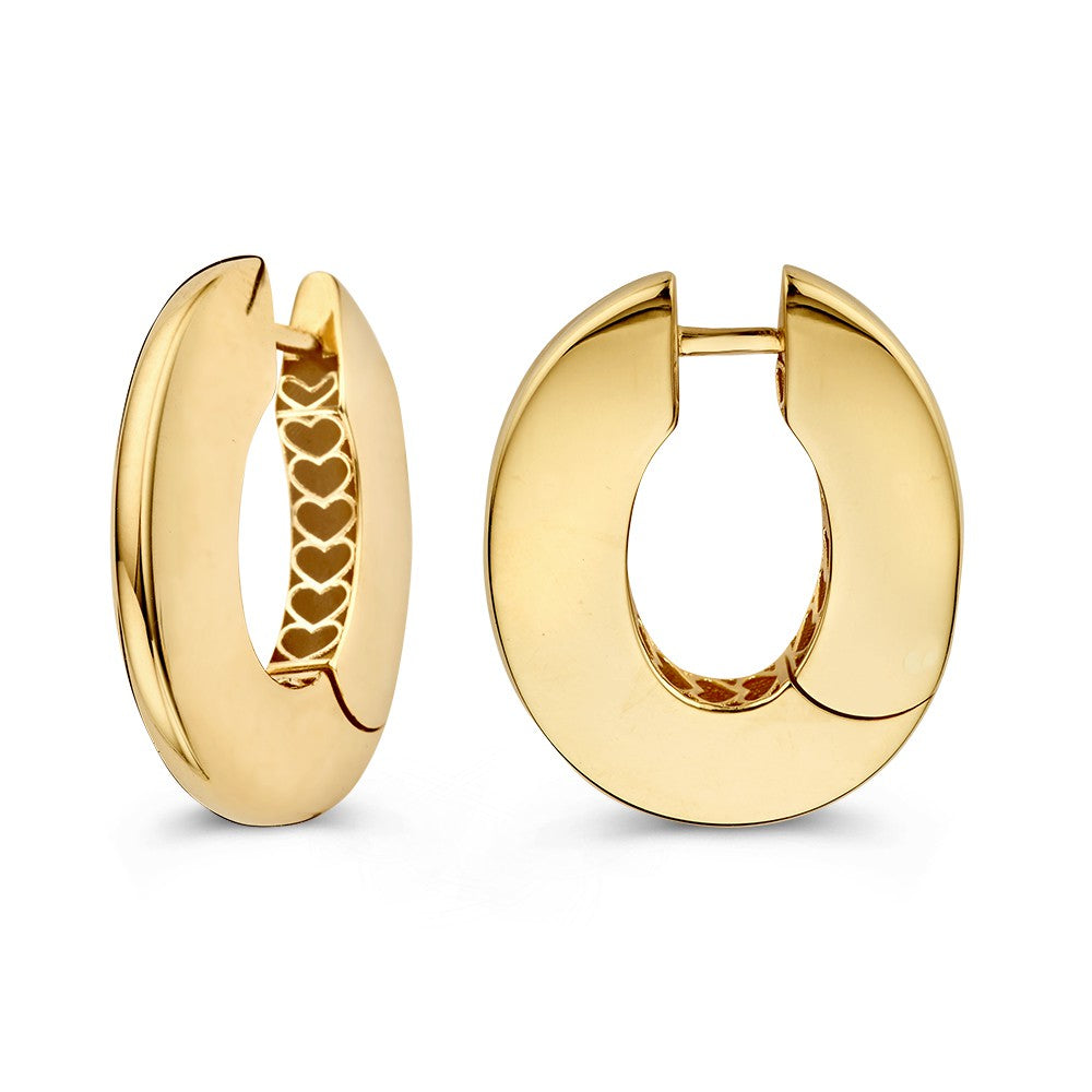 Pendientes de oro amarillo llamativos en plata, diseño ovalado – verdaderos atractivos.
