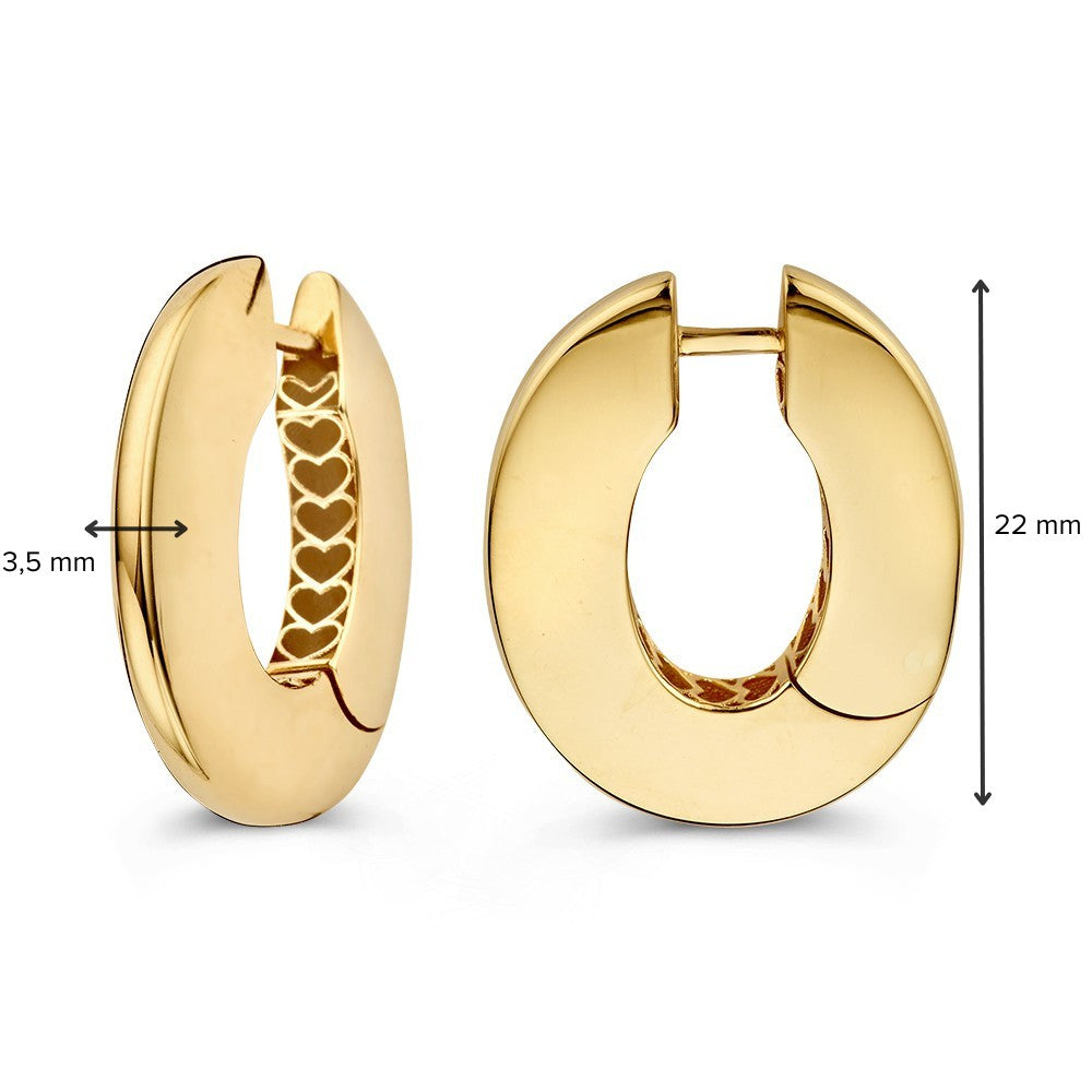 Pendientes de oro amarillo llamativos en plata, diseño ovalado – verdaderos atractivos.