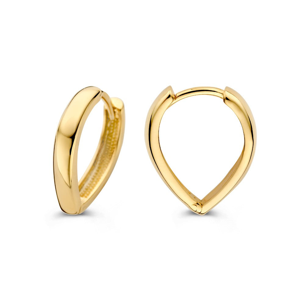 Aros de oro amarillo con forma cónica – Pendientes juguetones de mujer