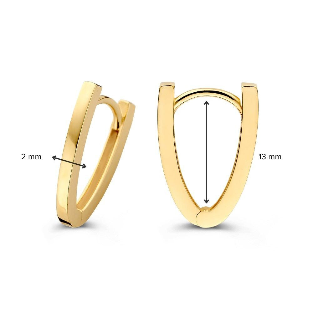 Aros de oro amarillo de 14K – Pendientes elegantes de mujer