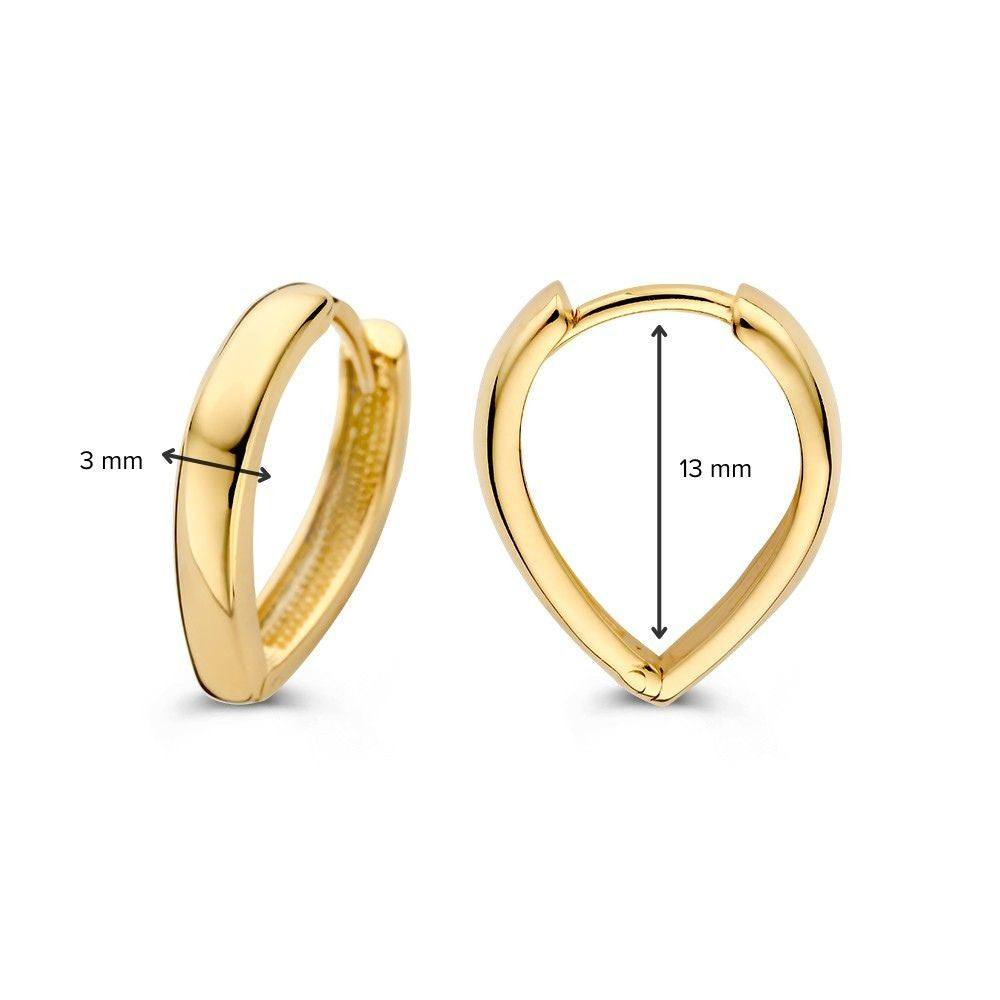 Aros de oro amarillo con forma cónica – Pendientes juguetones de mujer