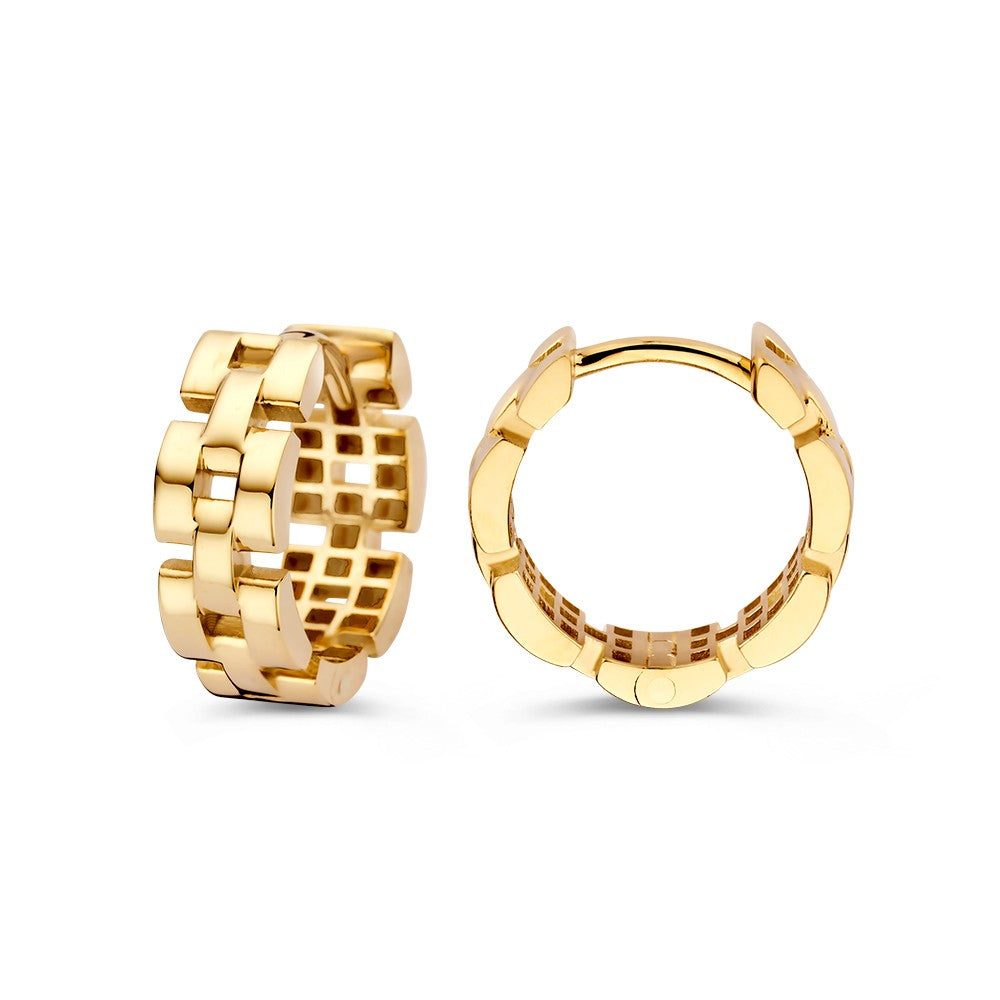 Aros de oro amarillo con eslabones Rolex - Estilo lujoso y atemporal