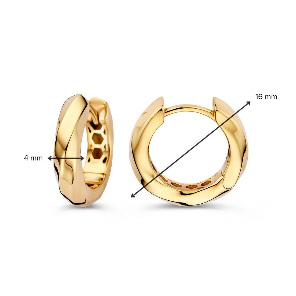 Aros de oro amarillo con banda retorcida – Elegancia atemporal