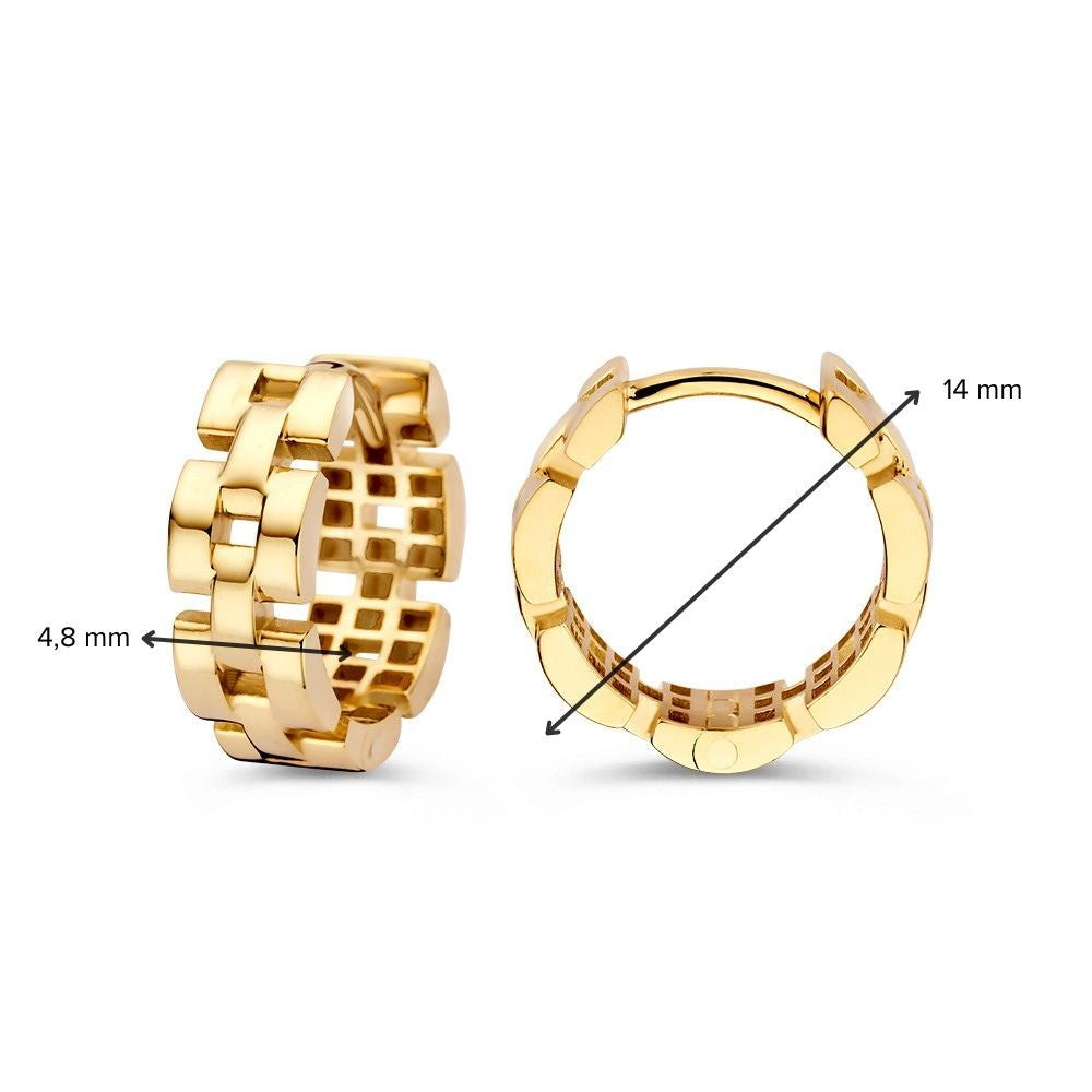 Aros de oro amarillo con eslabones Rolex - Estilo lujoso y atemporal